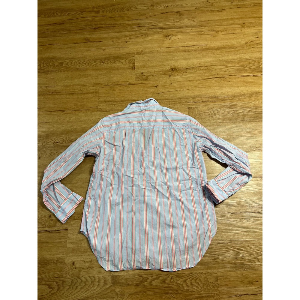 Frank & Eileen Striped Button Down Shirt Women Large Blue Pink Green Long sleeve - Picture 3 of 3